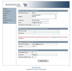 Digital Shopping Cart Configuration Screen