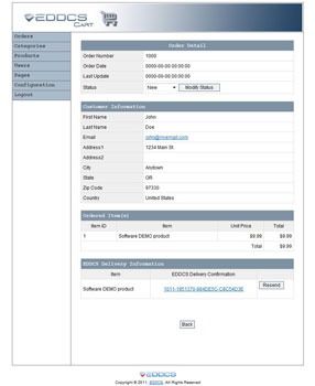 Digital Product Orders Screen