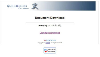 EDDCS Digital Courier Download Screen